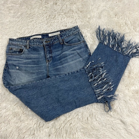 Anthropologie Pilcro and the Letterpress fringe hem cropped denim jeans size 31 - Picture 7 of 14